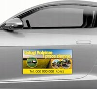 mata MAGNETYCZNA magnes na samochód reklamowy 30x60cm USŁUGI ROLNICZE