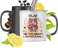 Kubek Magiczny Dla Olafa Czarny Matowy Z Nadrukiem Ze Zdjęciem 330Ml