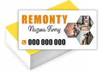 Wizytówki firmowe reklamowe 100szt różne wzory REMONTY nazwa twojej firmy