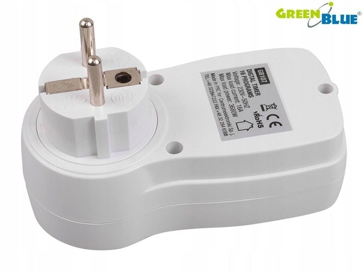 WYLACZNIK BOJLER PROGRAMATOR CZASOWY CYFROWY TIMER 3680W GreenBlue GB107 zdjęcie 8