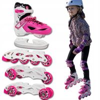 REGULOWANE ŁYŻWOROLKI WROTKI ŁYŻWY DLA DZIECI 4W1 ENERO 30-33 RÓŻOWE