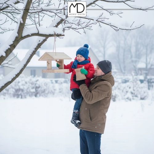 Karmnik dla ptaków domek budka DIY eko drewno ogrodowy solidny na zimę na Arena.pl