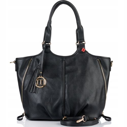 Torebka Damska KLASYCZNA SHOPPER MONNARI NA RAMIĘ Aktówka Czarna Premium na Arena.pl