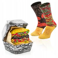 Śmieszne skarpety BURGER męskie 41-46 prezent dla chłopaka dla mężczyzny