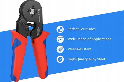 Zaciskarka Ręczna Do Tulejek Zaciskowych Konektorów Kabli Praska + 1200szt na Arena.pl