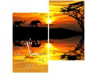 60X60CM ZEGAR AFRYKA OBRAZ DREWNO ŚCIAN KWADRAT