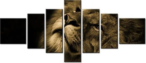 160CM 70CM OBRAZ 7 ELEM ZŁOTY LEW ŚCIENNY na Arena.pl