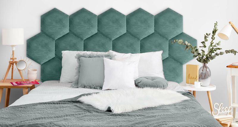 PANELE TAPICEROWANE PLASTER MIODU Heksagon MORSKI 26cm x 30cm zdjęcie 6