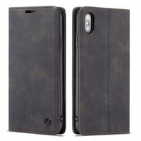Etui z klapką Spacecase do Apple iPhone X, iPhone XS czarny