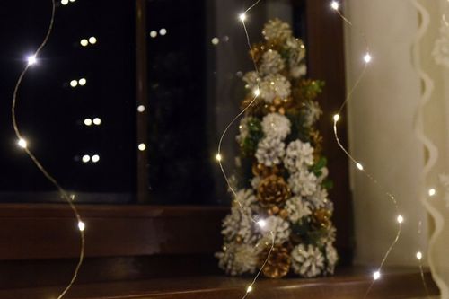 KURTYNA ŚWIETLNA LAMPKI SOPLE DRUCIKI 300 LED 3x3m GIRLANDA USB + ADAPTER na Arena.pl