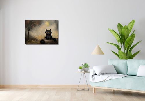 Obraz 70x50cm Czarny Kot na Arena.pl