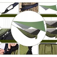 DUŻY HAMAK TURYSTYCZNY SURVIVALOWY Z MOSKITIERĄ PODRÓŻNY NA BIWAK PRZENOŚNY