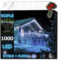 SOPLE FLASH 1000 LED 40m ZEWNĘTRZNE BIAŁE ZIMNE lampki z Zimnym Flashem