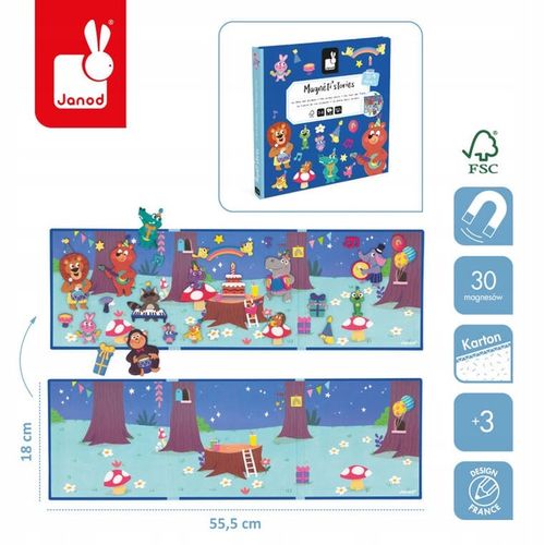JANOD, Magnetyczna układanka Przyjęcie w lesie Magneti'stories 3+ na Arena.pl