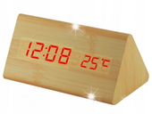 ZEGAR LCD Z DATĄ BUDZIKIEM KOSTKA TERMOMETR BRĄZ