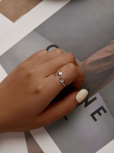 PIERŚCIONEK OTWARTY SREBRNY KOT KOTEK SREBRO 925 na Arena.pl