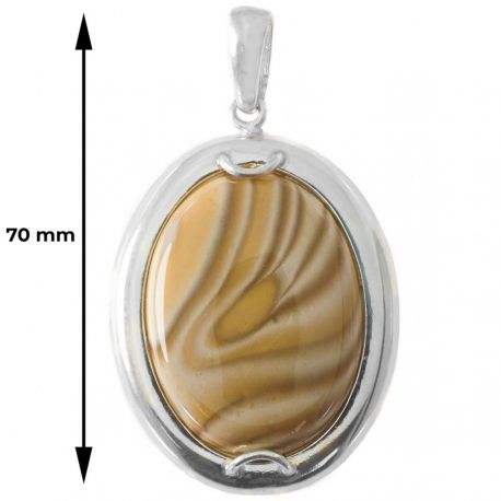 SREBRNY WISIOREK OWAL PIASEK PUSTYNI ONYKS KRZEMIEŃ PRÓBA SREBRA 925 zdjęcie 3