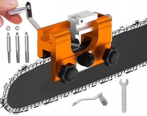 OSTRZAŁKA ŁAŃCUCHÓW PIŁY SPALINOWEJ PILARKI RĘCZNA + 4 OSTRZA OSEŁKI na Arena.pl