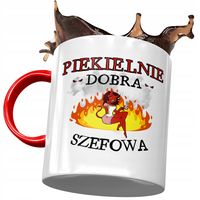 Kubek Czerwony Dla Szefowej Piekielnie Dobra Kubek Z Nadrukiem Ze Zdjęciem