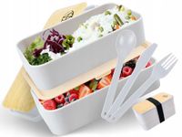 LunchBox Pudełko Na Jedzenie Śniadaniówka Szary Do Microfali BENTO