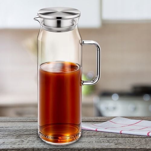 DZBANEK SZKLANY 1,5 L Z POKRYWKĄ SITKIEM ŻAROODPORNY DO HERBATY KAWY NAPOJE na Arena.pl