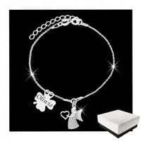 Srebrna Bransoletka dla Dziewczynki Aniołek Komunia GRAWER Srebro 925 ch6