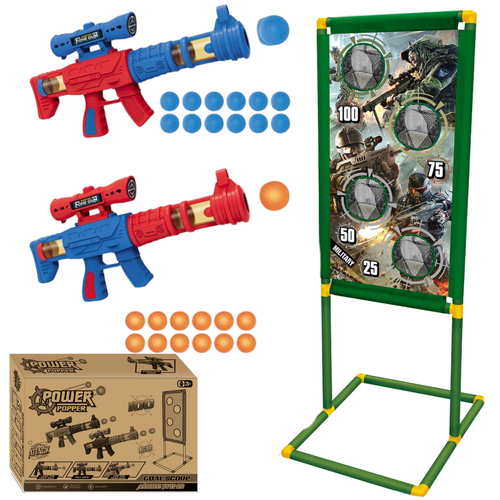 Zestaw Strzelanie Do Celu Stojąca Tarcza Strzelecka Pistolety Naboje Wojsko na Arena.pl