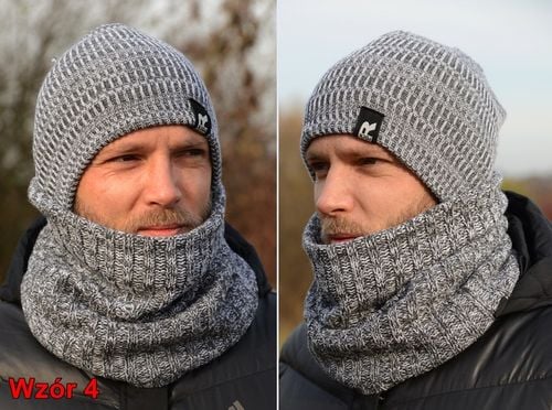 Ciepły POLSKI MĘSKI KOMPLET CZAPKA KOMIN zestaw szalik Tuba KOLORY k5 na Arena.pl