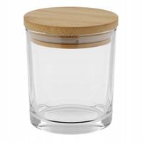 Słoik do świec przeźroczysty 230 ml z bambusową pokrywką - 90 sztuk
