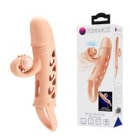 romance   penis sleeve,  tpe material,vibration, battery lr41*3, flesh