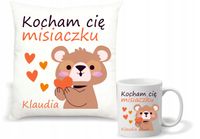 Zestaw PODUSZKA i KUBEK prezent na walentynki twój napis DEDYKACJA IMIĘ
