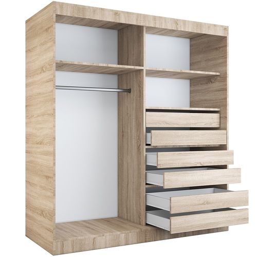 Szafa przesuwna 180cm 2 wnętrza ANTRACYT + ARTISAN na Arena.pl