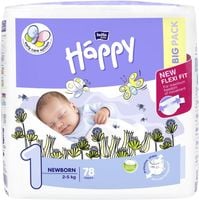 Pieluszki Bella Happy 1 Newborn 2-5 kg 78 szt. BIG PACK Flexi Fit