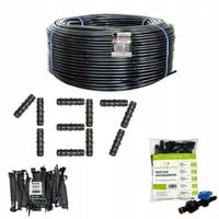 Linia kroplująca 16mm 100m z kompensacją 137 akcesoriów Wąż kropelkowy XXL