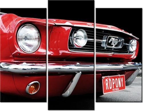 60 90CM OBRAZ 3 ELEM RED MUSTANG Y ŚCIENNY DRUK PŁÓTNO na Arena.pl