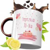 Kubek Bordowy 70 Urodziny Na Urodziny Prezent Z Nadrukiem Ze Zdjęciem