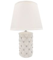 Biała lampa lampka nocna stołowa z kryształkami glamour