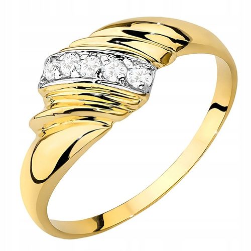ZŁOTY PIERŚCIONEK 333 ZDOBIONY z Cyrkoniami r. 22 na Arena.pl
