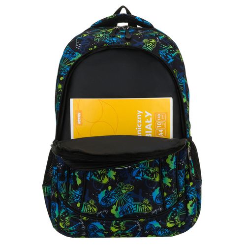 szkolny plecak z poliestru pokryty wzorem w deskorolki - peterson na Arena.pl