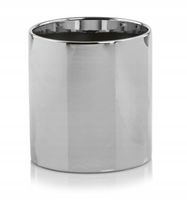 Doniczka Osłonka Ceramiczna Walec Srebrny Do Kwiatów i Kompozycji 15 cm