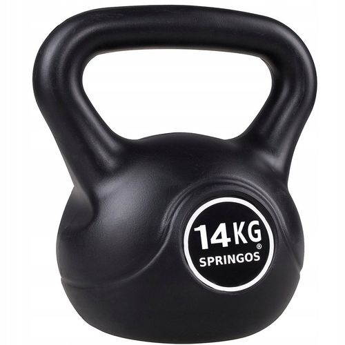 KETTLEBELL 14kg CIĘŻAR ĆWICZEŃ HANTLA CZARNY FITNESS HANTEL ODWAŻNIK ABS na Arena.pl