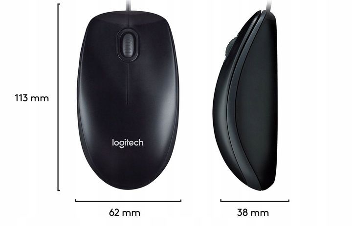 Zestaw Logitech MK120 USB klawiatura K120 mysz B100 przewodowa komputera zdjęcie 2