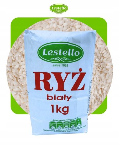 RYŻ BIAŁY 1 KG x 10 SZTUK VEGE NATURALNY LESTELLO na Arena.pl