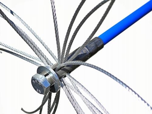 ZESTAW TURBO CYKLON DO CZYSZCZENIA KOMINA OD DOŁU 7M + 3 GŁOWICE na Arena.pl