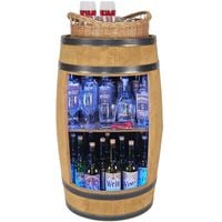 Szafka w kształcie beczki na alkohol oświetlenie LED RGB taca 80x50 jasna