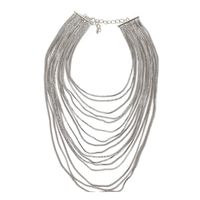 naszyjnik długi łańcuchy srebrny, warstwowy i efektowny n175