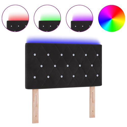 Wezgłowie LED Ze LED Lights Argyle Czarny 80 cm Aksamit na Arena.pl