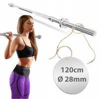 Gryf prosty 120CM / 28MM stalowy sztanga do ćwiczeń zaciski pełny fitness