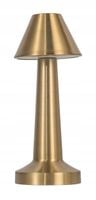 Lampa stołowa metalowa złota bezprzewodowa akumulator usb na stolik nocna