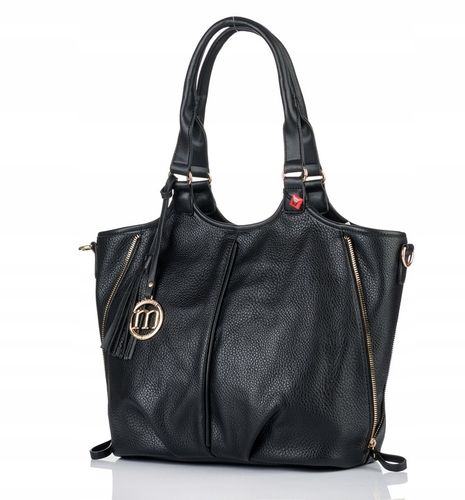 Torebka Damska KLASYCZNA SHOPPER MONNARI NA RAMIĘ Aktówka Czarna Premium na Arena.pl